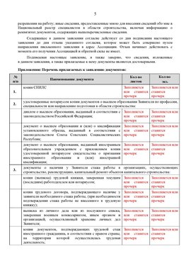Образец заполнения заявления в НРС строителей. Страница 5 Николаевск-на-Амуре Специалисты для СРО НРС - внесение и предоставление готовых
